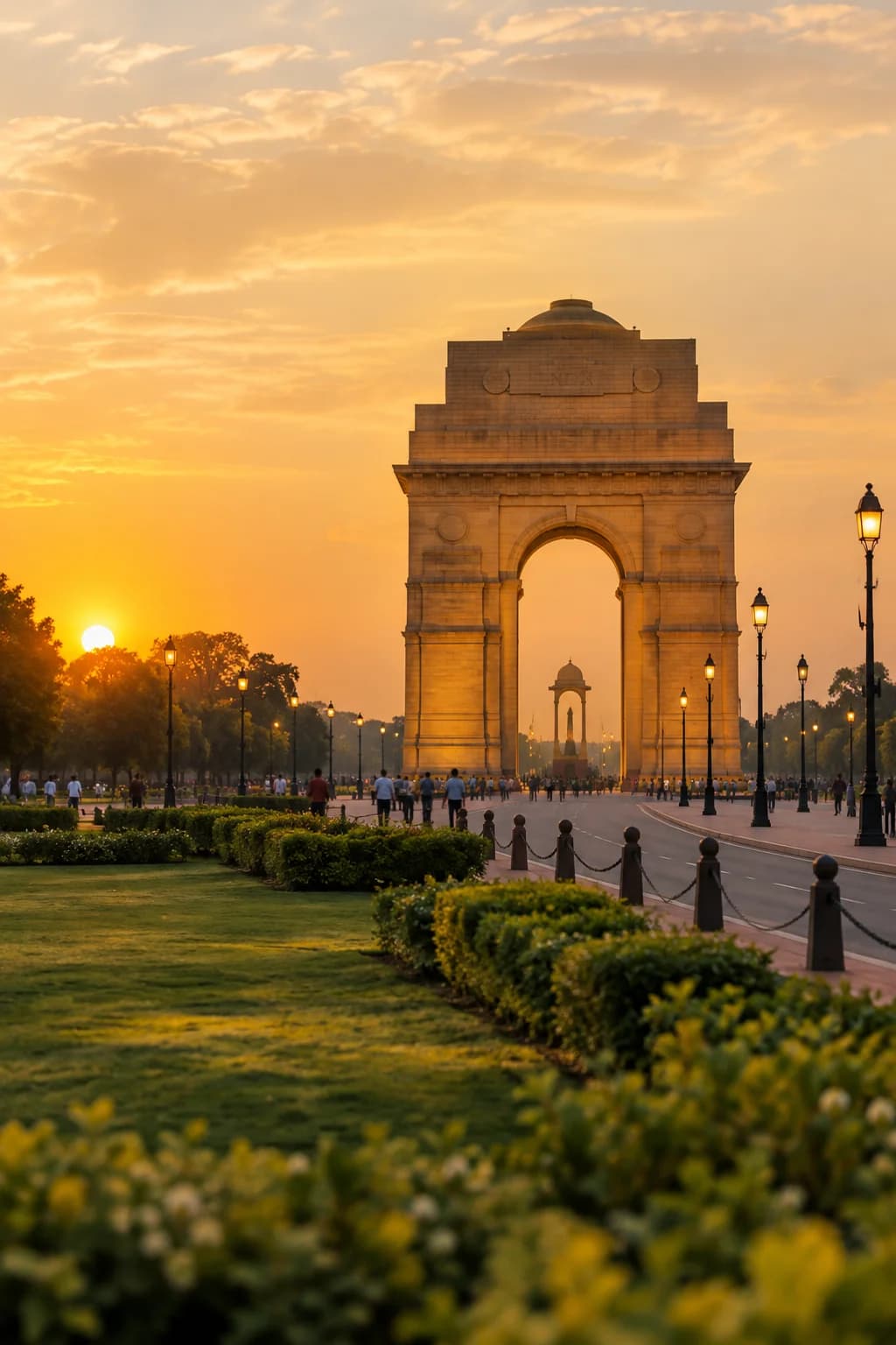 India Gate at golden hour, Delhi